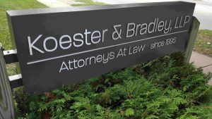 Koester & Bradley Injury Lawyers Sign